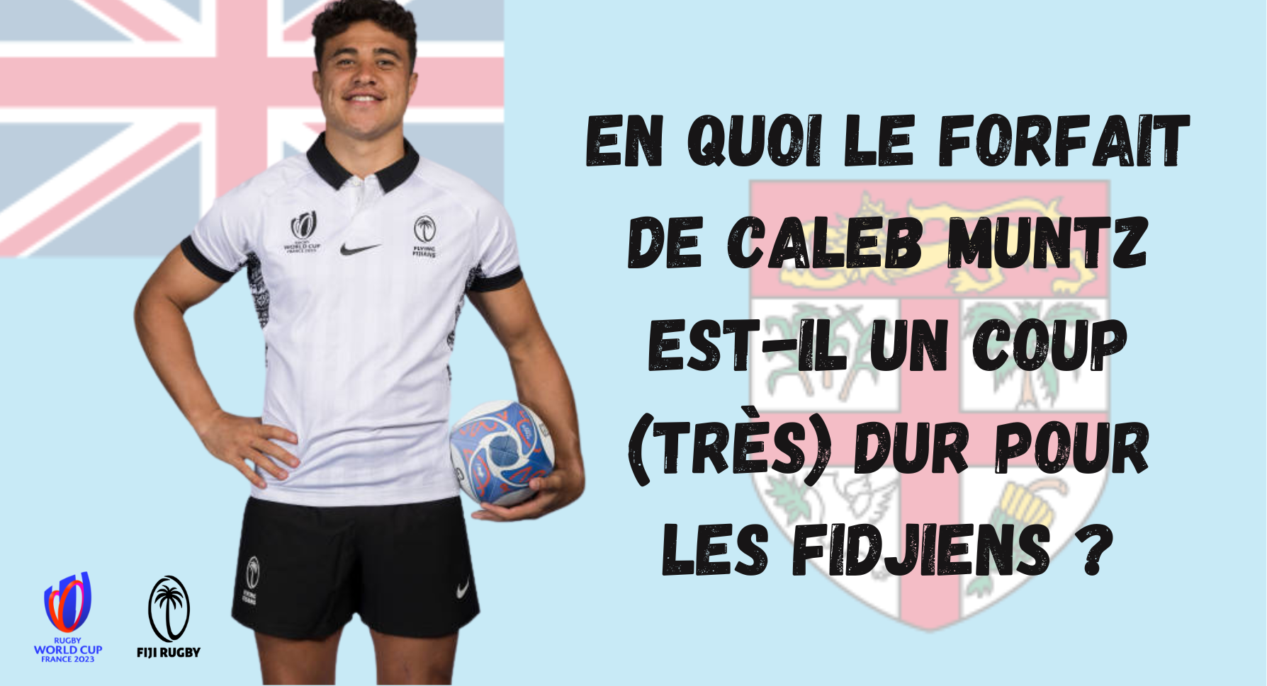 Le jeune ouvreur fidjien s'est blessé au genou, il ne participera pas à la Coupe du Monde ©Infog - JK/World Rugby 